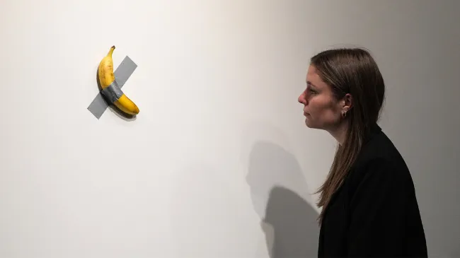 comedian banana duct tape wall art